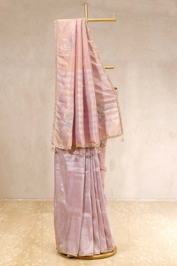 Mauve saree, Tissue silk saree, Bollywood sari, wedding saree, party wear saree