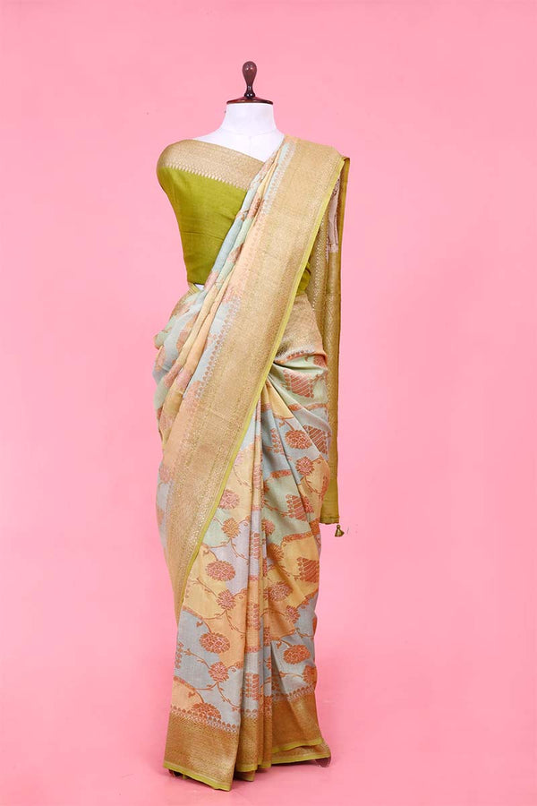 green  saree, Tussar silk saree, khaddi saree, Banarasi saree, party wear saree