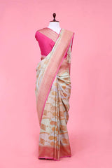 Pink Saree,  Tussar saree, Tussar Khaddi Saree, khaddi saree, silk saree, handloom saree, party wear saree