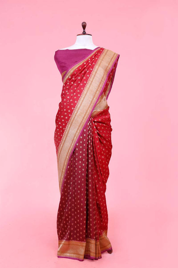 red saree, Tussar silk saree, khaddi saree, Banarasi saree, party wear saree