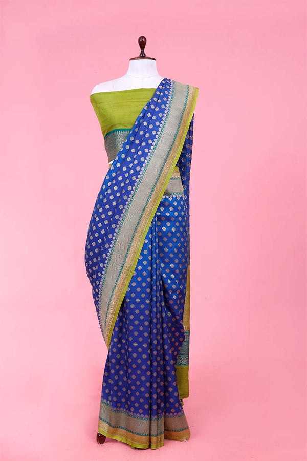 royal blue saree, Tussar silk saree, khaddi saree, Banarasi saree, party wear saree