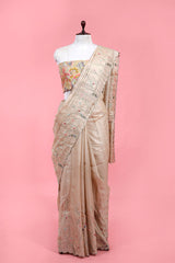 Buy Beige Tussar Silk Sarees Online