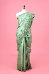 Buy Green Tussar Silk Sarees Online