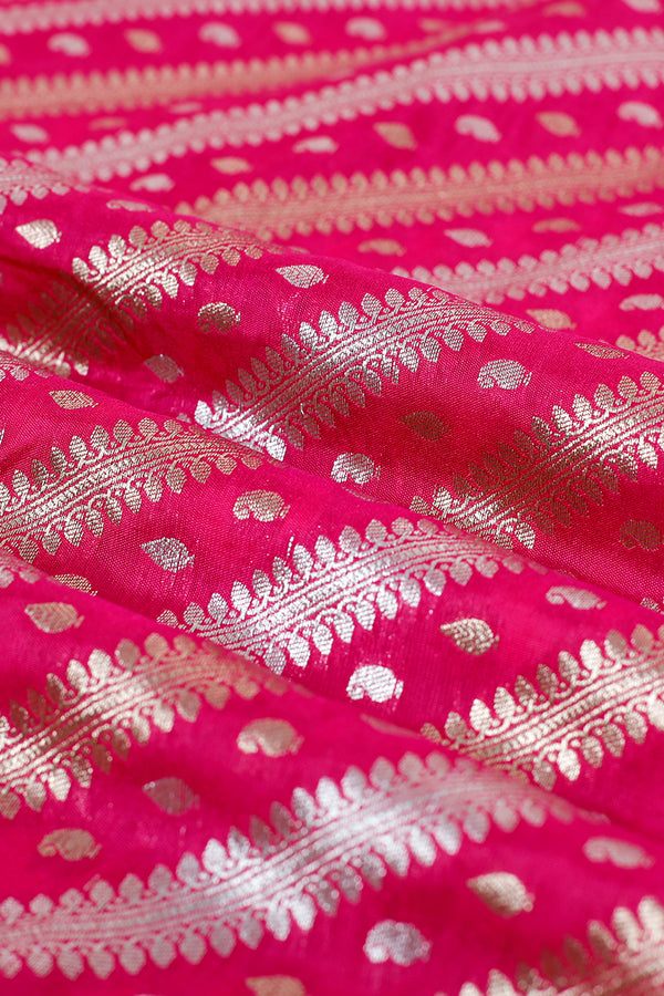 Magenta Pink Handwoven Banarasi Silk Than Dress material ,banarasi fabric, silk fabric, brocade fabric, handloom fabric, indian fabric