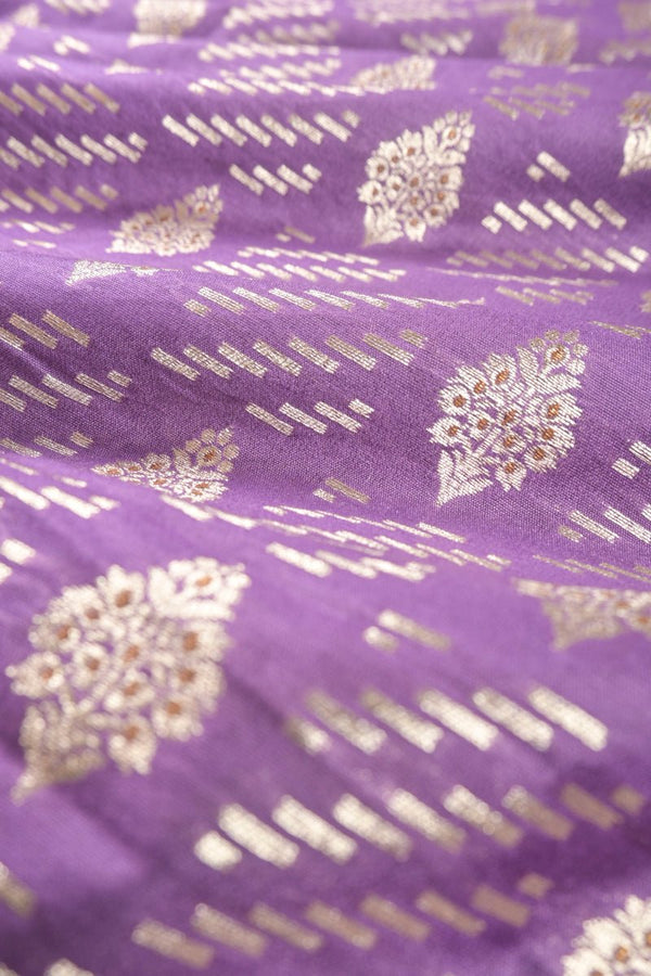 Deep Purple Handwoven Mulberry Silk Fabric, banarasi fabric, silk fabric, brocade fabric, handloom fabric, indian fabric