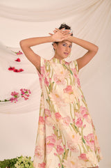 Floral Delight Cotton Dress - Chinaya Banaras