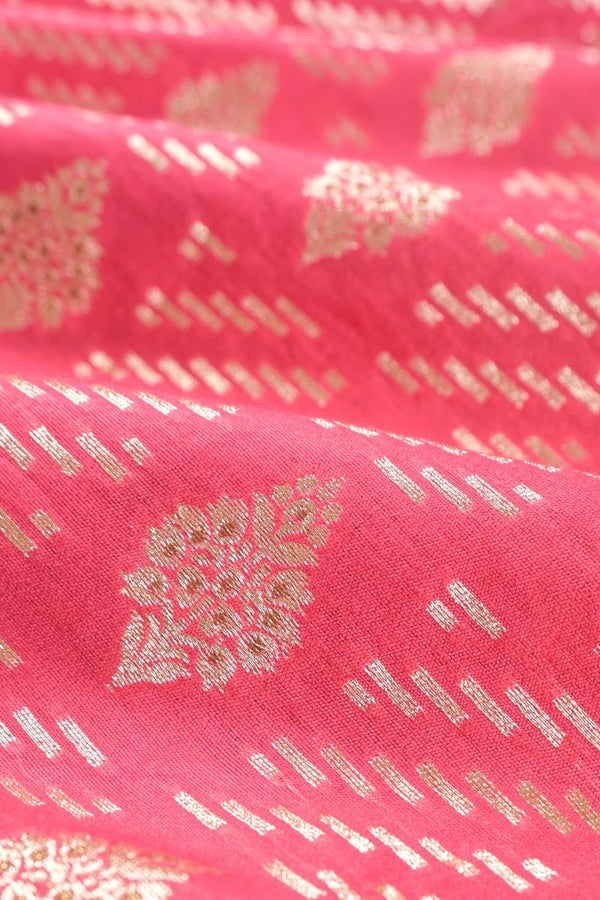 Fuscia Pink Handwoven Mulberry Silk Fabric,banarasi fabric, Organza fabric, silk fabric, woven fabric, indian fabric