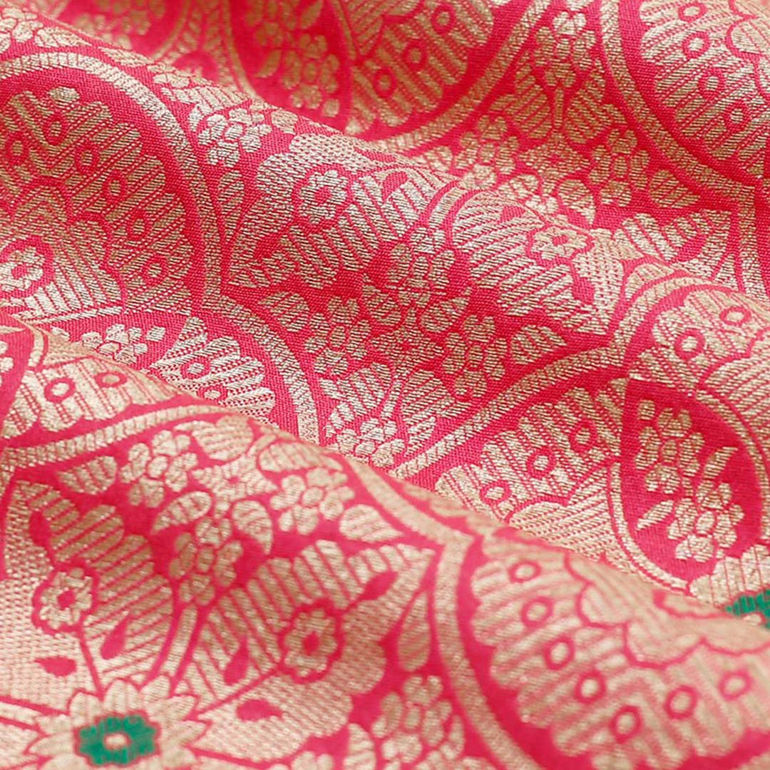 Buy Quality Magenta Pink Handwoven Banarasi Silk Fabric Online ...