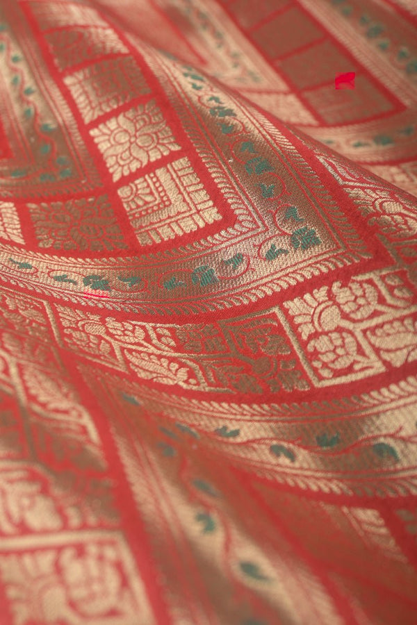 Fabric, red banarasi fabric, silk fabric, brocade fabric, handloom fabric, indian fabric